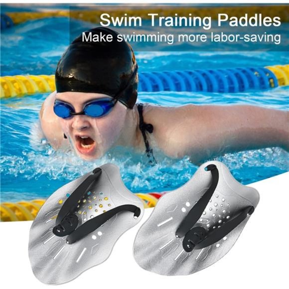 Swim Paddles Hand, Swim Training Hand Paddles with Adjustable Straps, Swimming - Picture 3 of 6